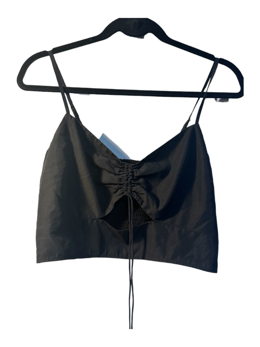 Abercrombie & Fitch Black Ruched Front Tank Top